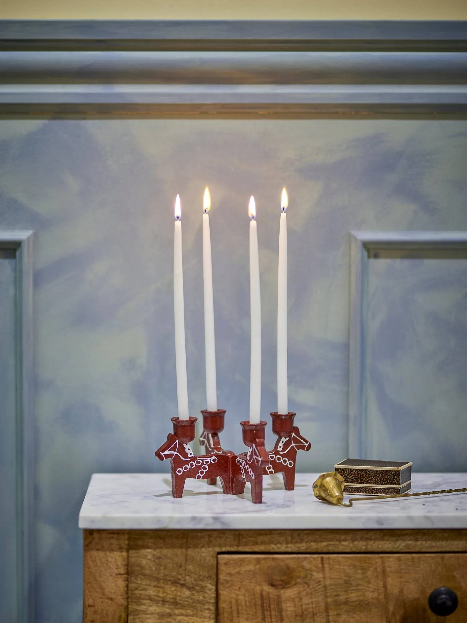 Candelabro de Adviento Siffer, Rojo, 23 cm Bloomingville