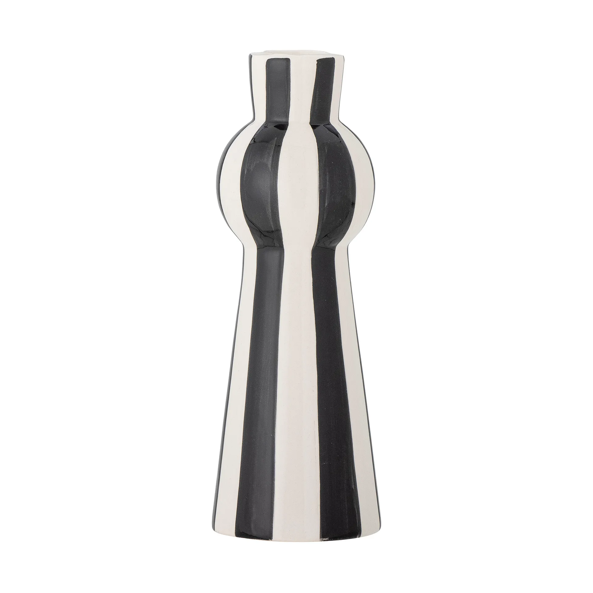 Candelabro Eja 17 cm, Negro-blanco Bloomingville