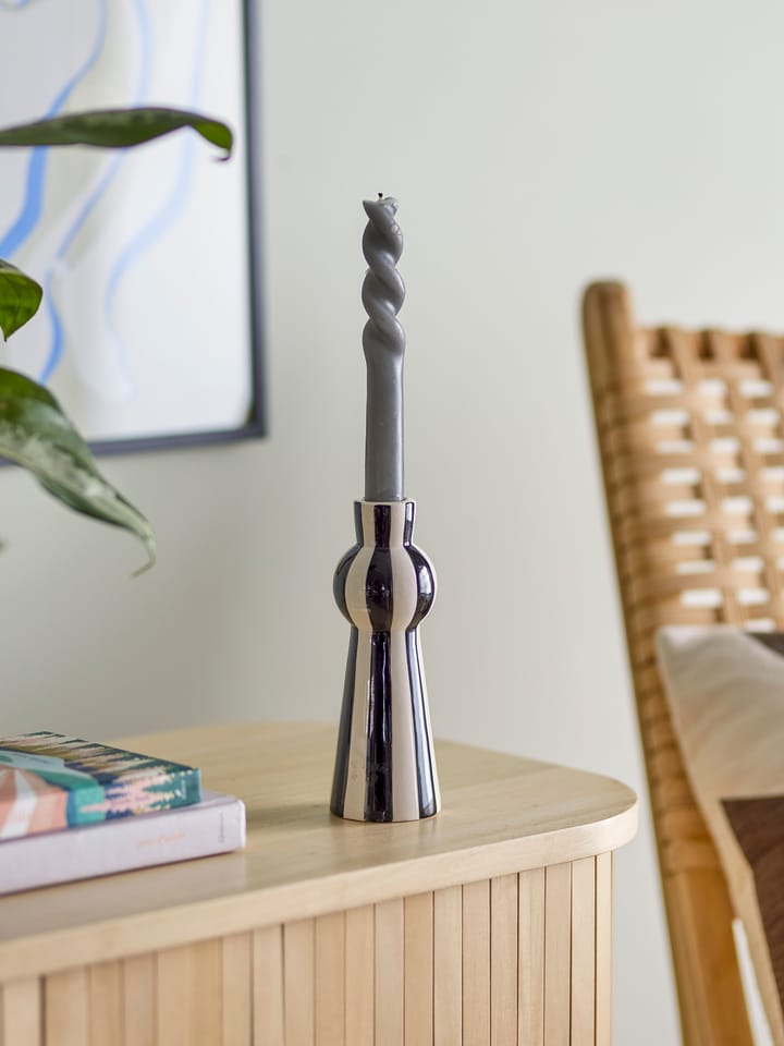 Candelabro Eja 17 cm, Negro-blanco Bloomingville