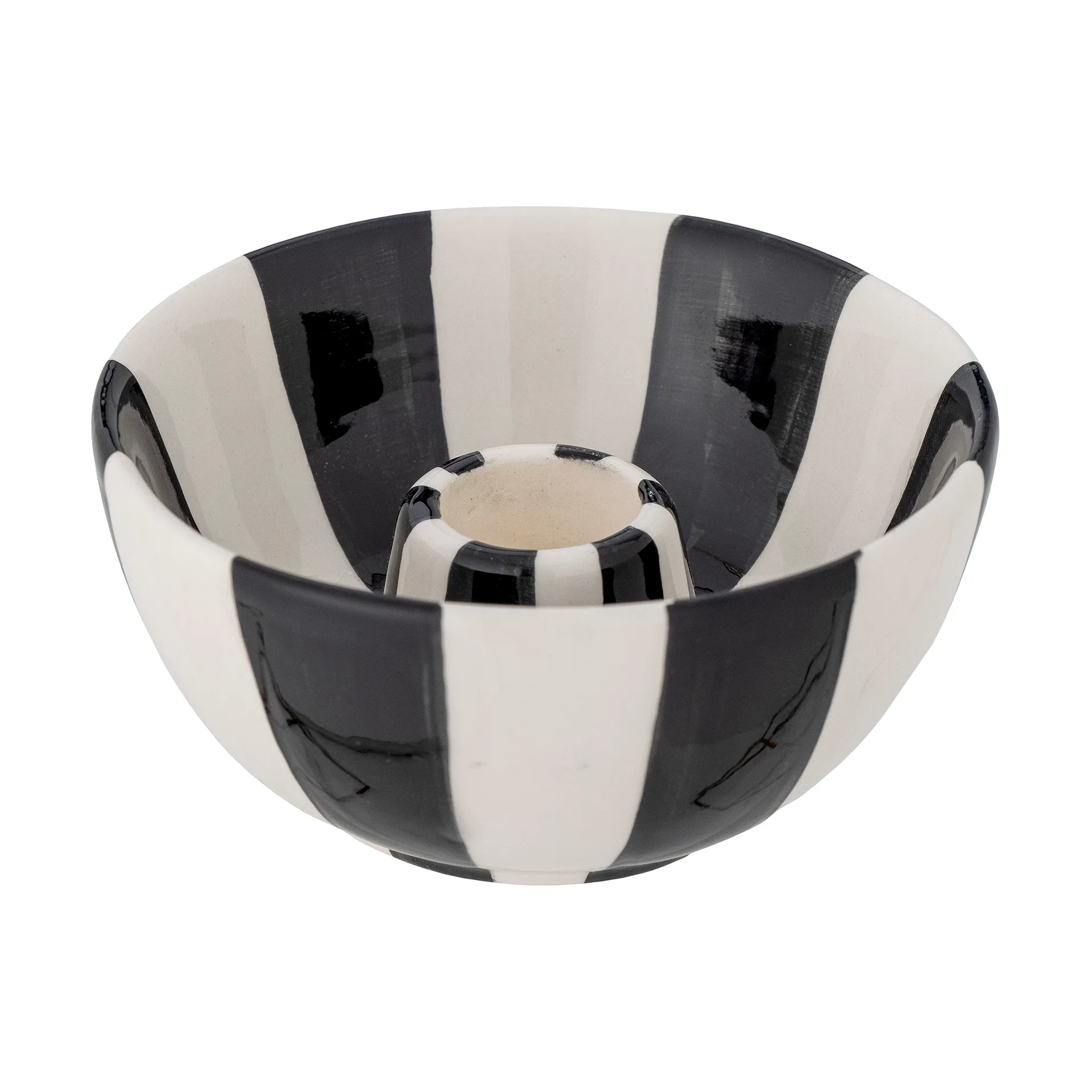 Candelabro Eja Ø9 cm, Negro-blanco Bloomingville