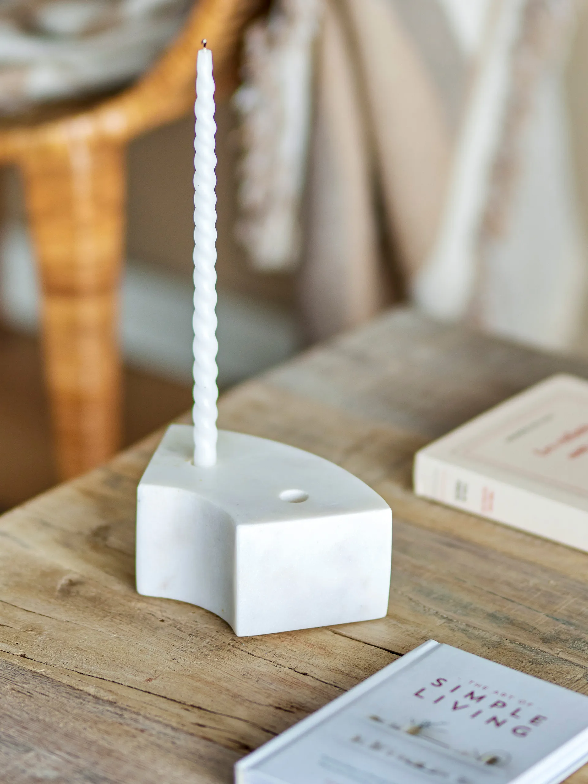 Candelabro Florida 14,5x6x7,5 cm, White marble Bloomingville