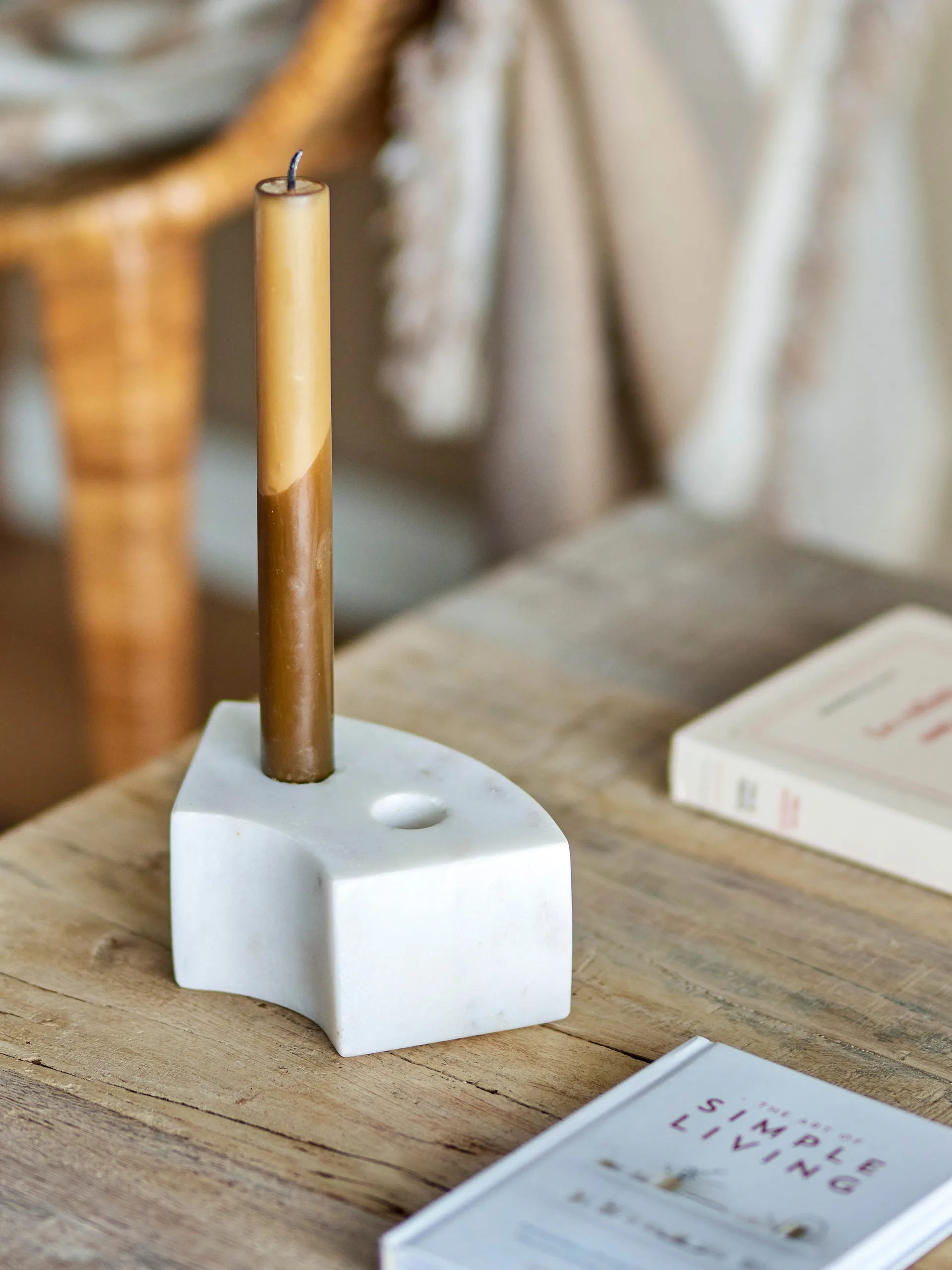 Candelabro Florida 14,5x6x7,5 cm, White marble Bloomingville