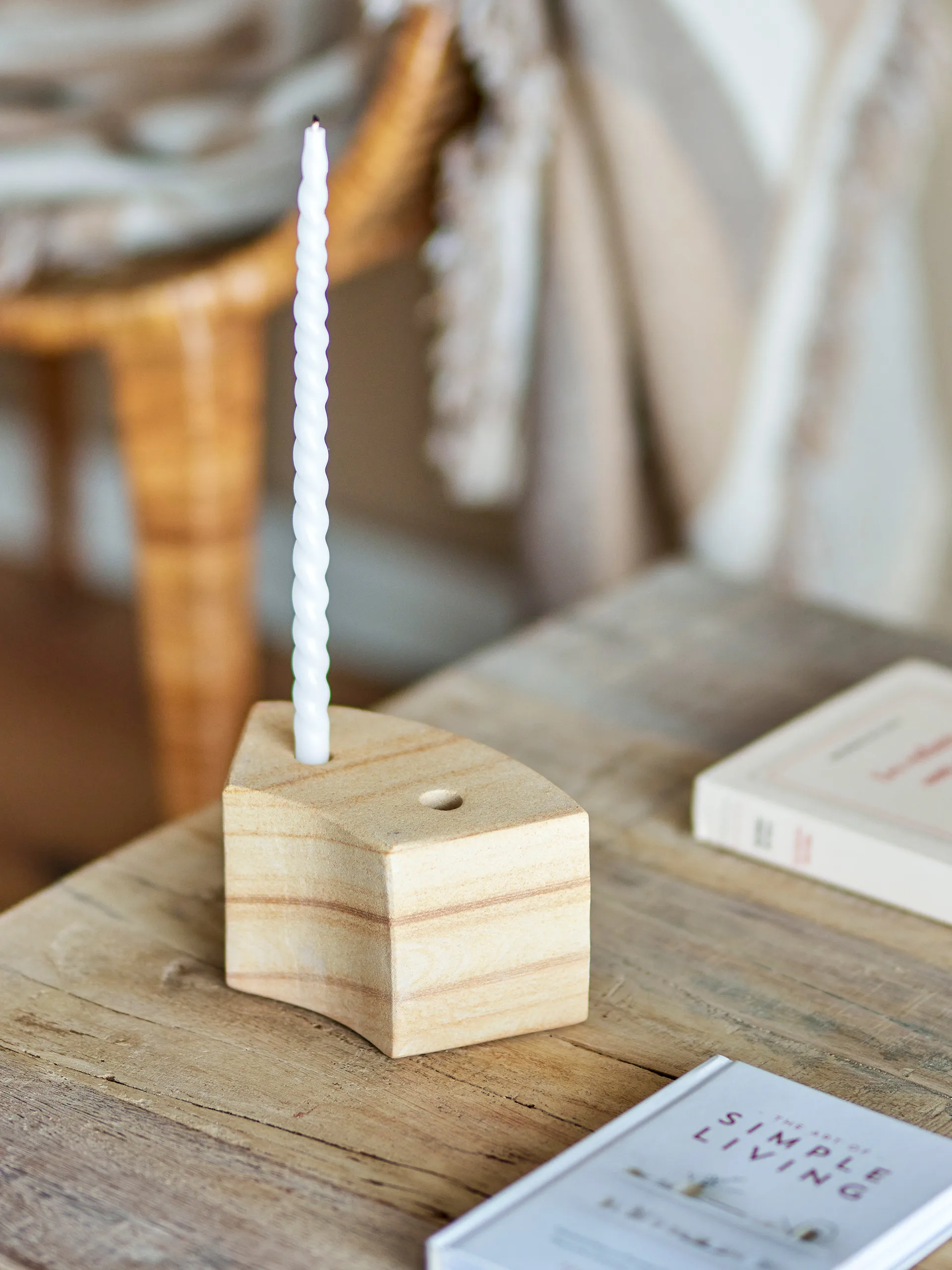 Candelabro Florida 14,5x8x7,5 cm, Natural sandstone Bloomingville