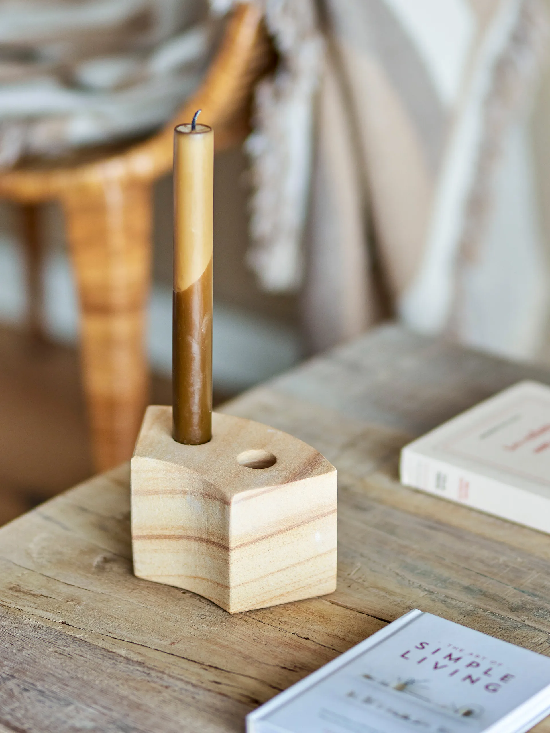 Candelabro Florida 14,5x8x7,5 cm, Natural sandstone Bloomingville