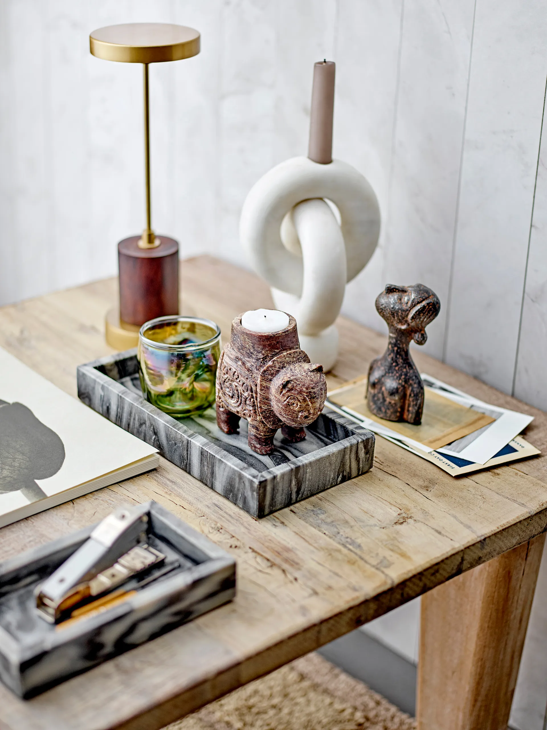 Candelabro Goa 20 cm, White marble Bloomingville