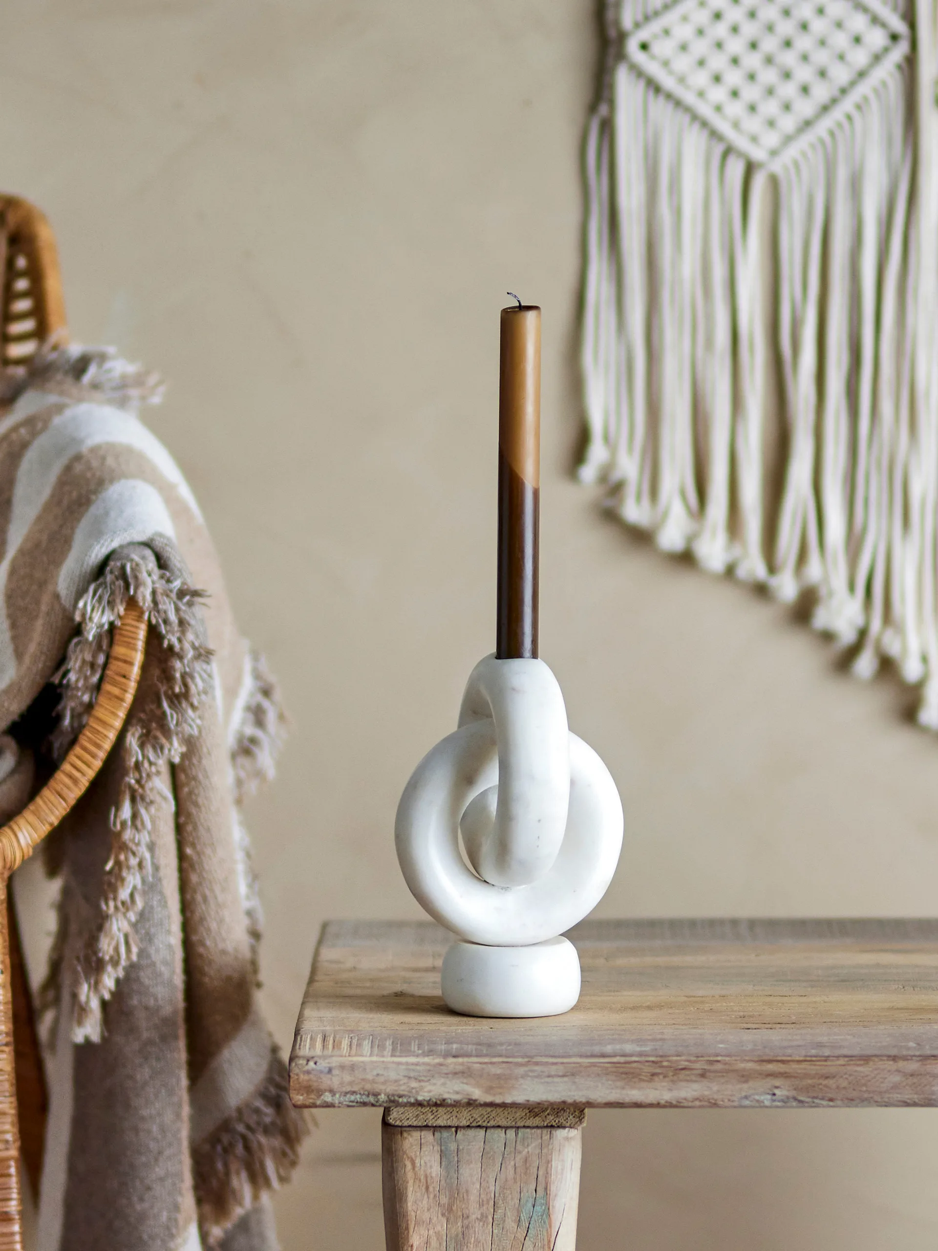 Candelabro Goa 20 cm, White marble Bloomingville