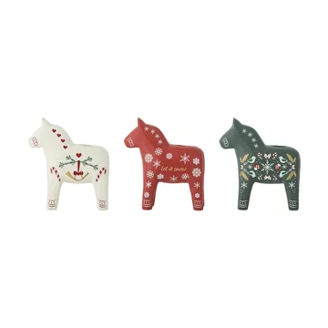 Candelabro Siffer - Blanco-rojo-verde, 3 piezas, 10 cm - Bloomingville