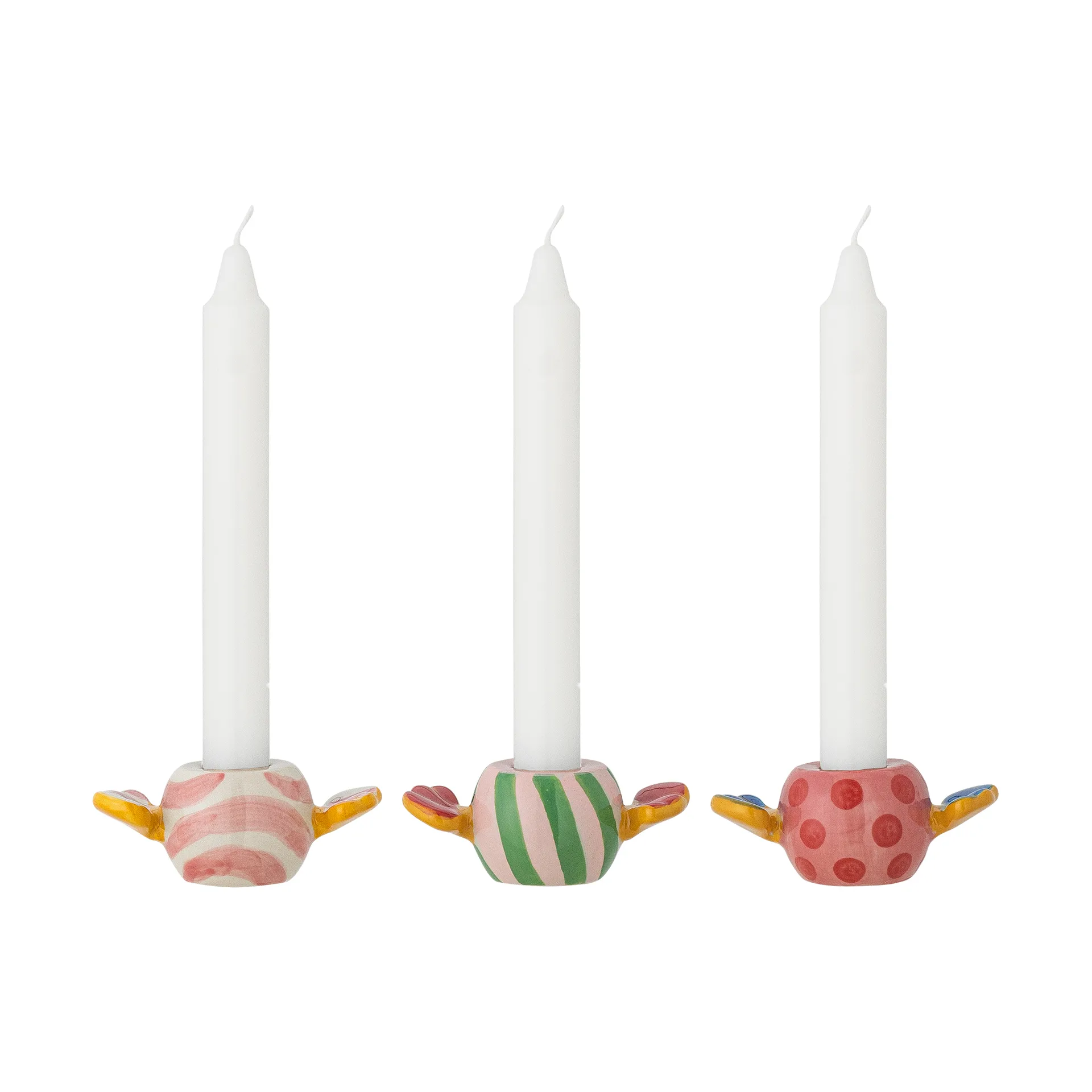 Candelabros Caramella 3 piezas, Rosa Bloomingville