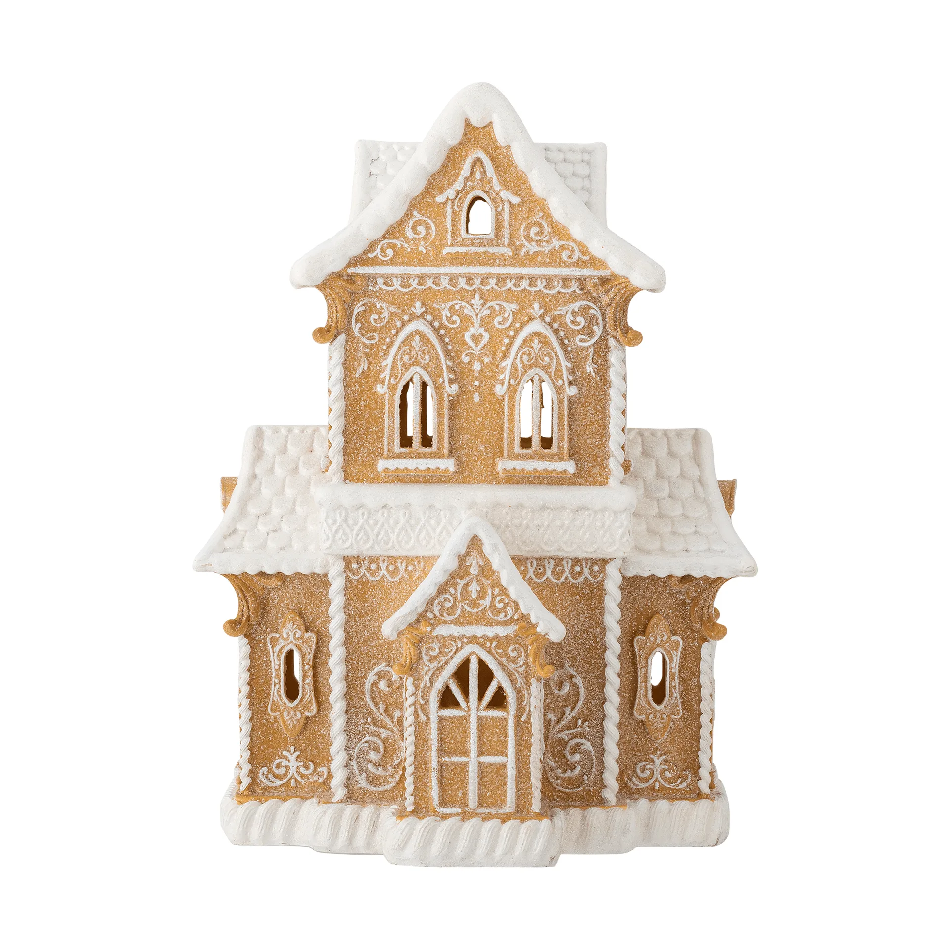 Casa decorativa con luz, Marrón, 37 cm Bloomingville