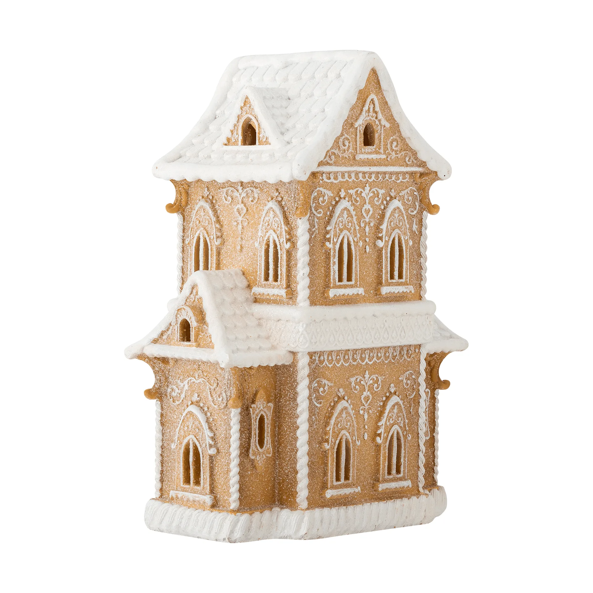 Casa decorativa con luz, Marrón, 37 cm Bloomingville