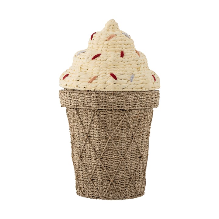 Cesta con tapa Cillie Ø40 cm - Nature ice cream - Bloomingville