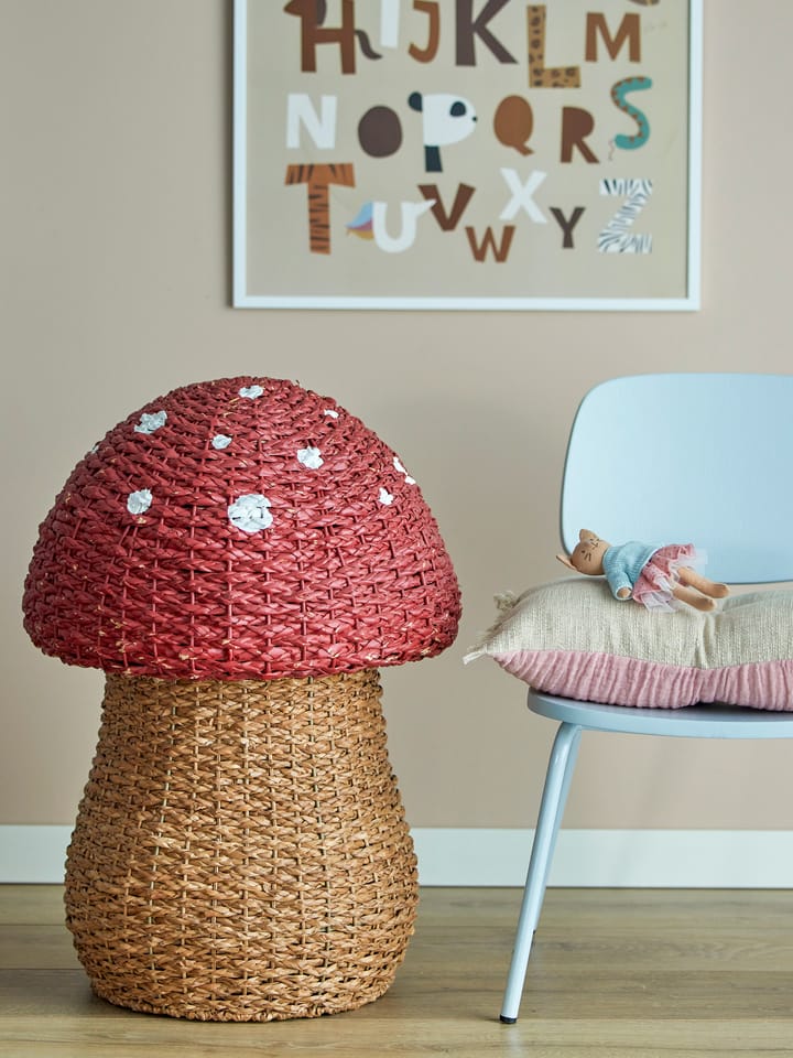 Cesta con tapa Corintha 61xØ43 cm, Rojo Bloomingville