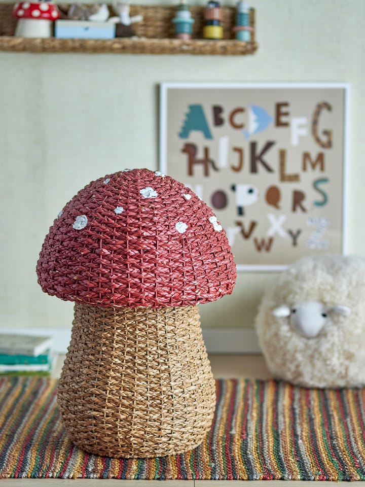 Cesta con tapa Corintha 61xØ43 cm, Rojo Bloomingville