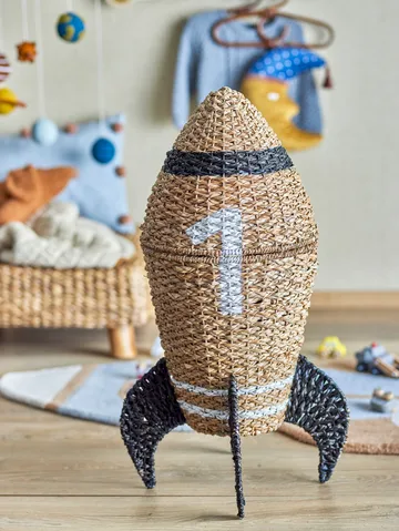 Cesta con tapa Cosmina Ø40x68,5 cm - Natur - Bloomingville