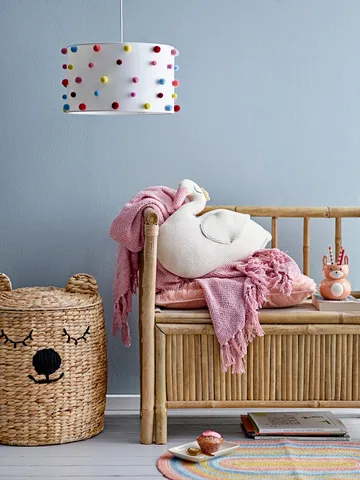 Cesta con tapa Dolma Ø42x50 cm - Natur - Bloomingville