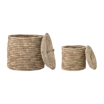 Cesta con tapa Lin 2 piezas - natural - Bloomingville