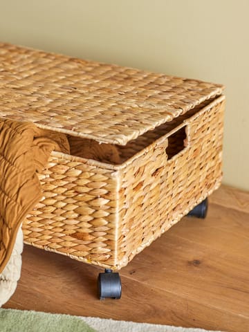 Cesta con tapa Nelas 63x40x26 cm - Natur - Bloomingville