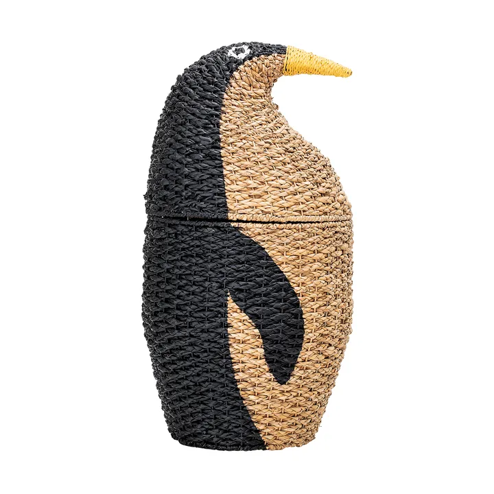 Cesta con tapa Tazia Ø37x69 cm - Negro - Bloomingville