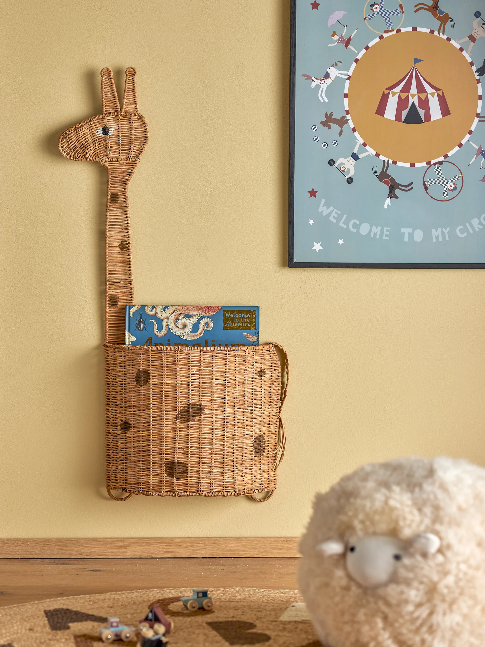 Cesta de pared Philine 90 cm, Nature giraffe Bloomingville