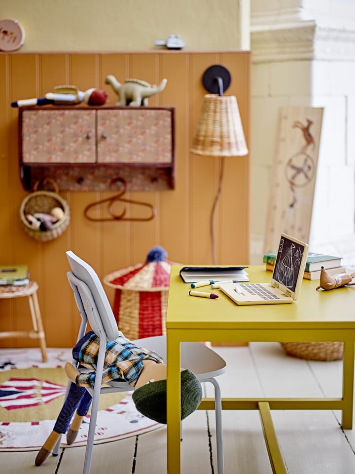 Cesto con tapa Birsen Ø40 cm, Natural-rojo Bloomingville
