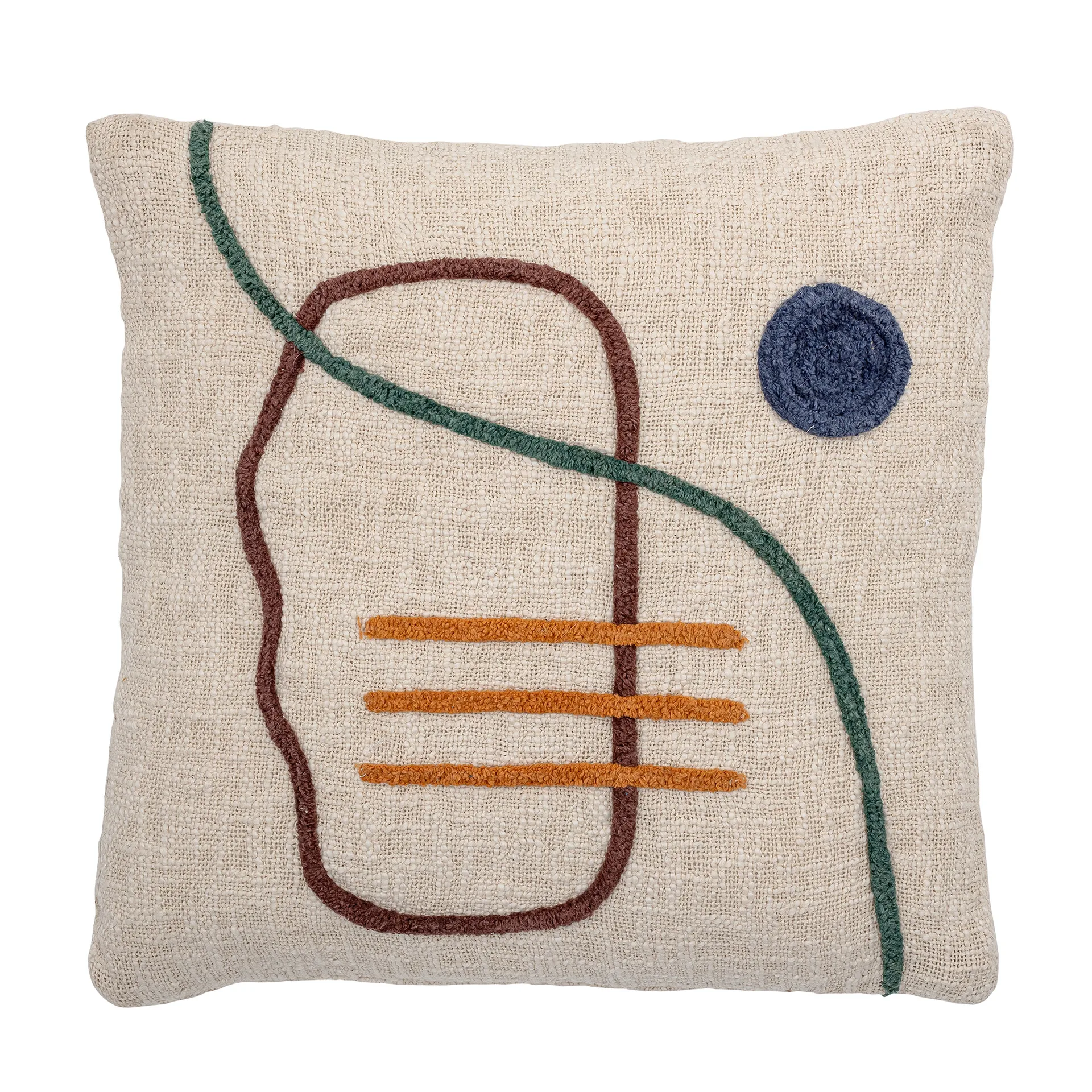 Cojín Bloomingville bordado 45x45 cm, Natural Bloomingville
