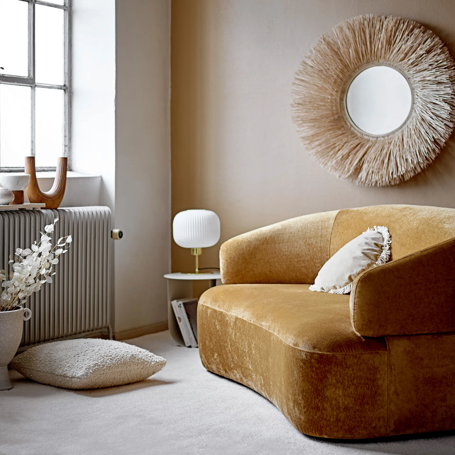 Cojín Bloomingville un solo color 50x50 cm, Natural Bloomingville