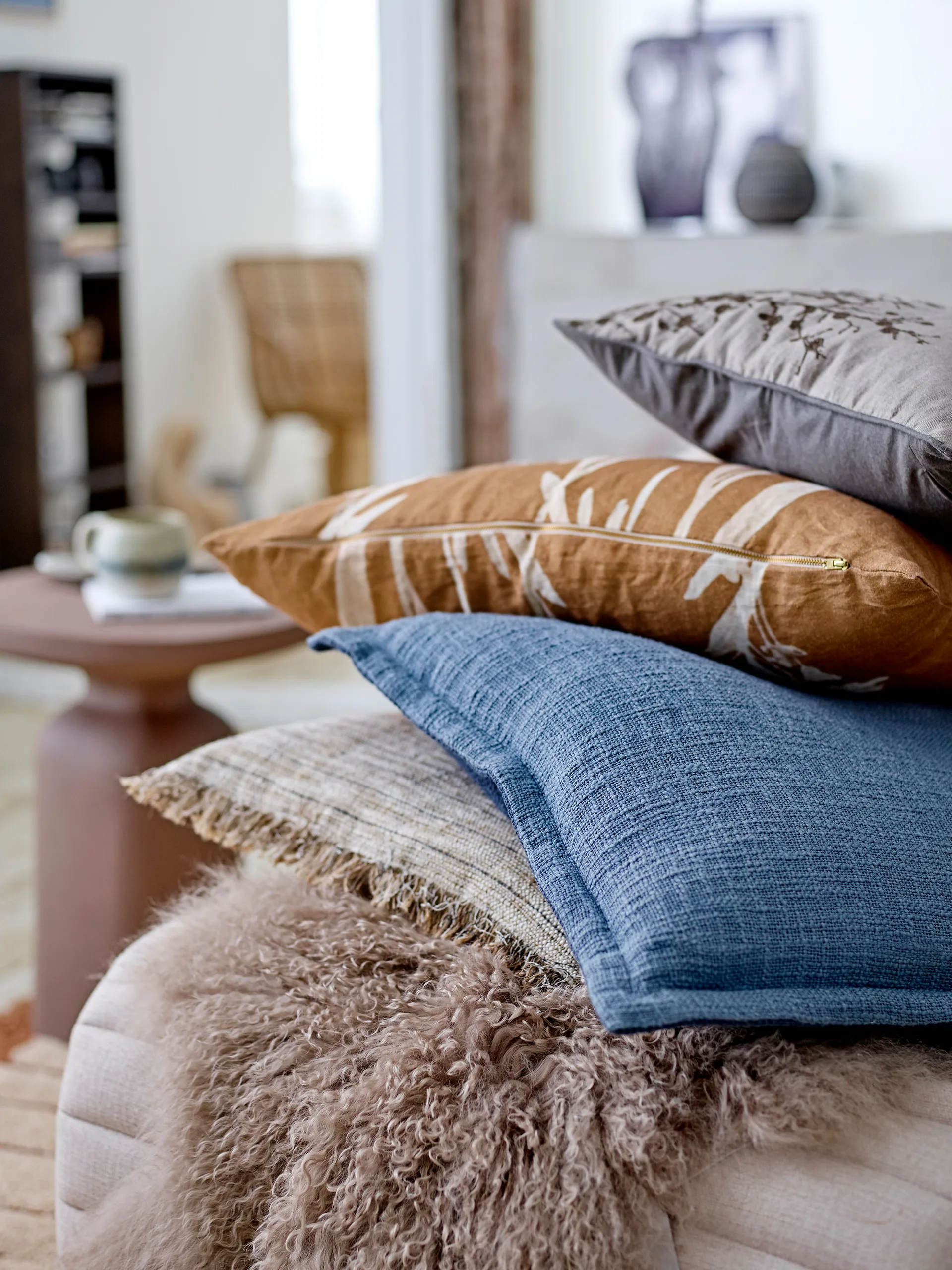 Cojín Febbie 45x45 cm, Natural Bloomingville