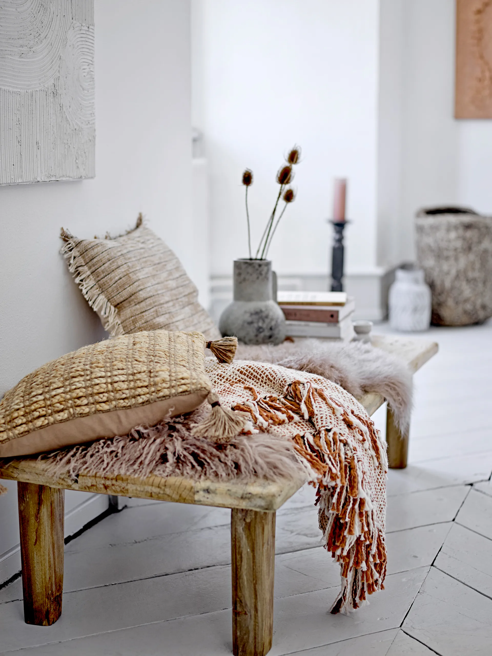 Cojín Febbie 45x45 cm, Natural Bloomingville