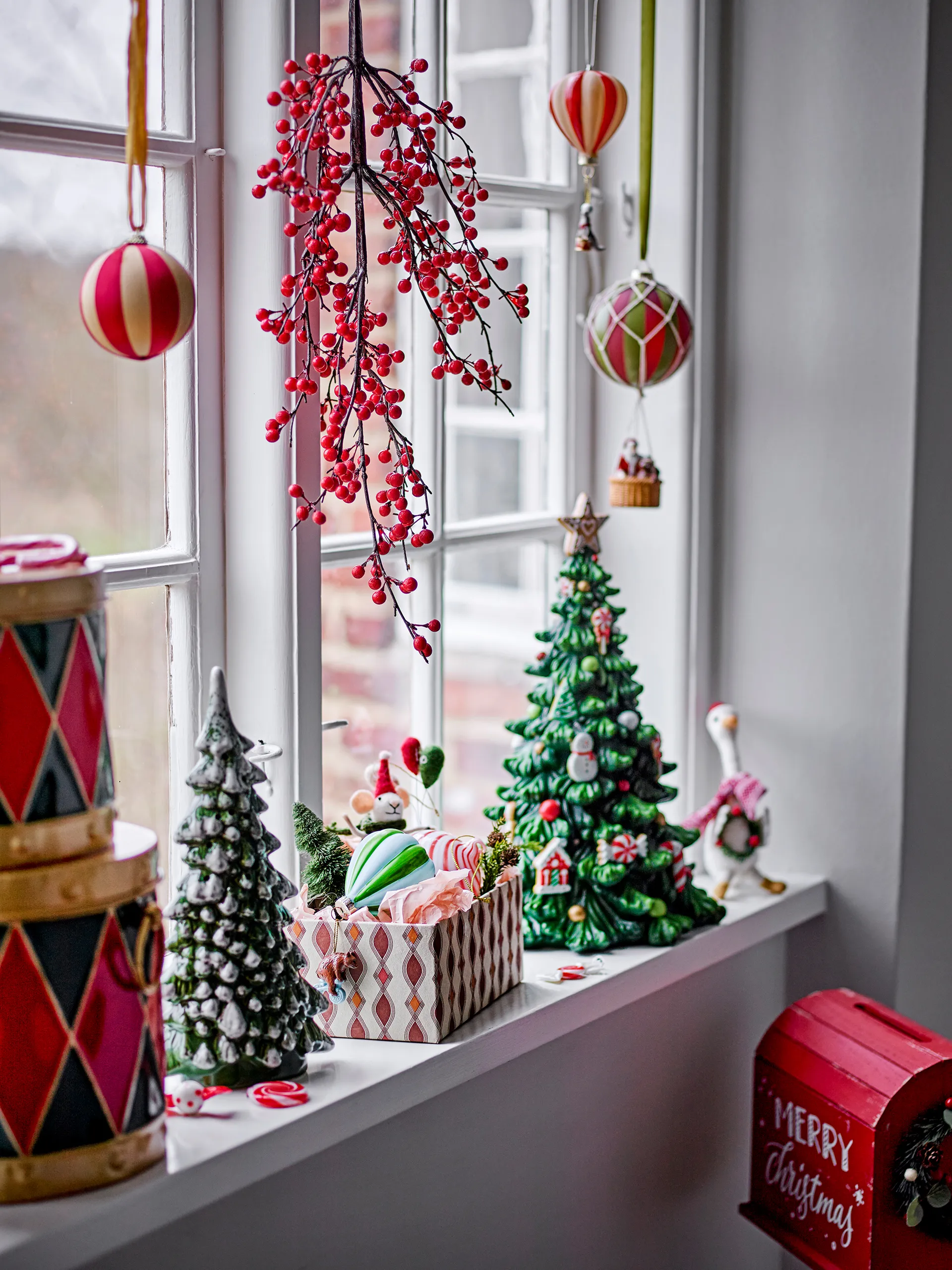 Colgante de Navidad de lana Peo, Blanco Bloomingville