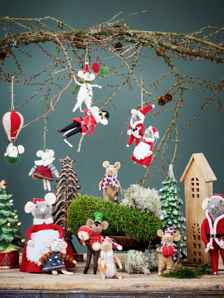 Colgante de Navidad de lana Peo, Blanco Bloomingville