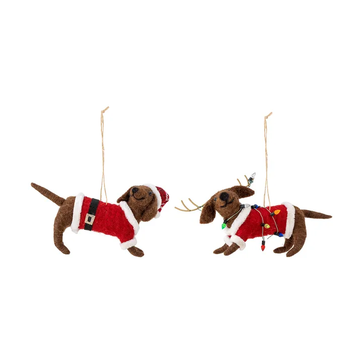 Colgantes de Navidad Monty - Marrón-rojo, 2 unidades - Bloomingville