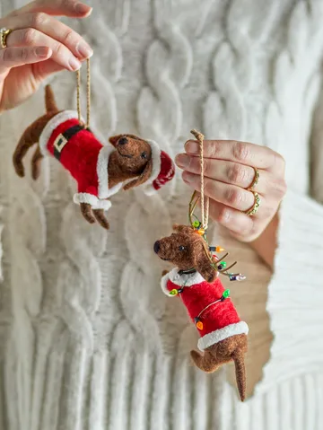 Colgantes de Navidad Monty - Marrón-rojo, 2 unidades - Bloomingville