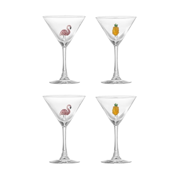 Copa de cóctel Misa 17 cl 4 piezas - Clear-flamingo, clear-pineapple - Bloomingville