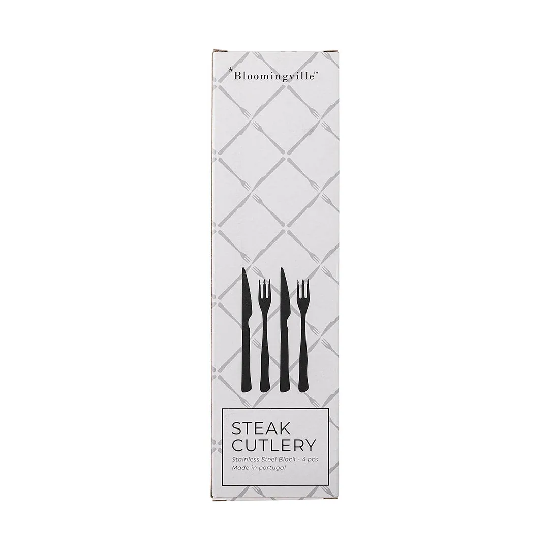 Cubiertos para carne Ollin 4 piezas, Negro Bloomingville