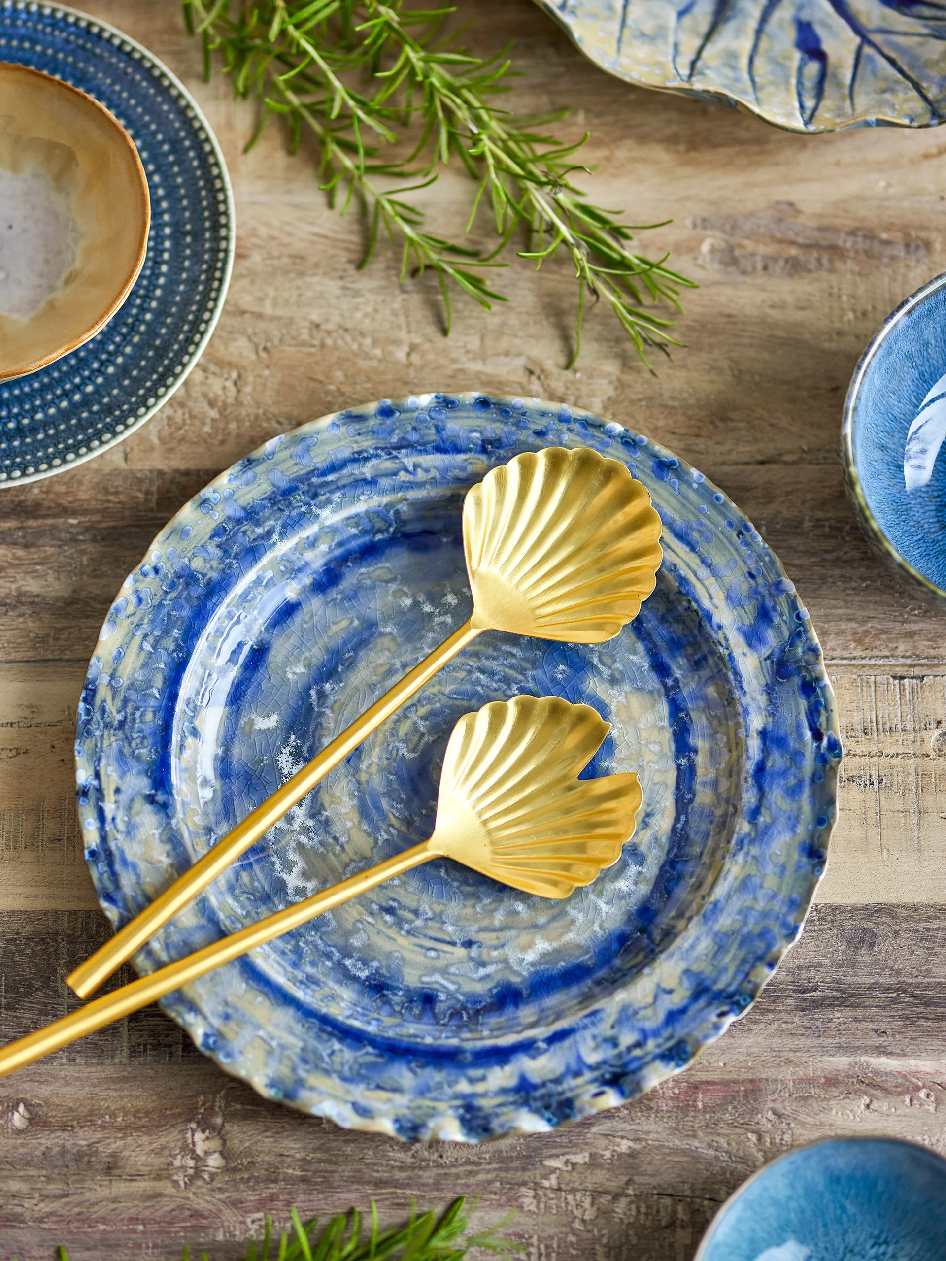 Cubiertos para ensalada Loreta 2 piezas, Oro Bloomingville