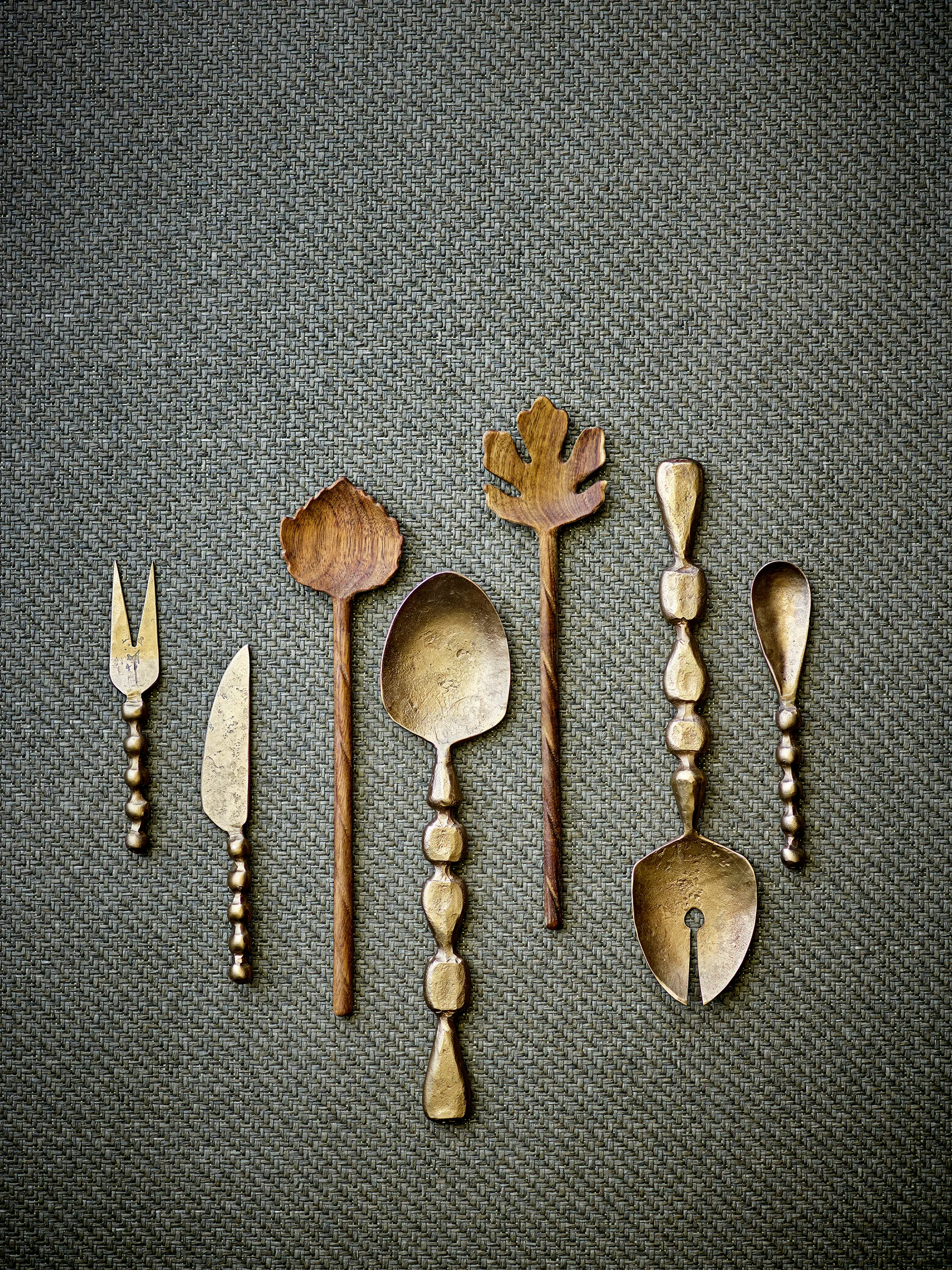 Cuchillos de queso Haolin, 3 piezas, Latón Bloomingville