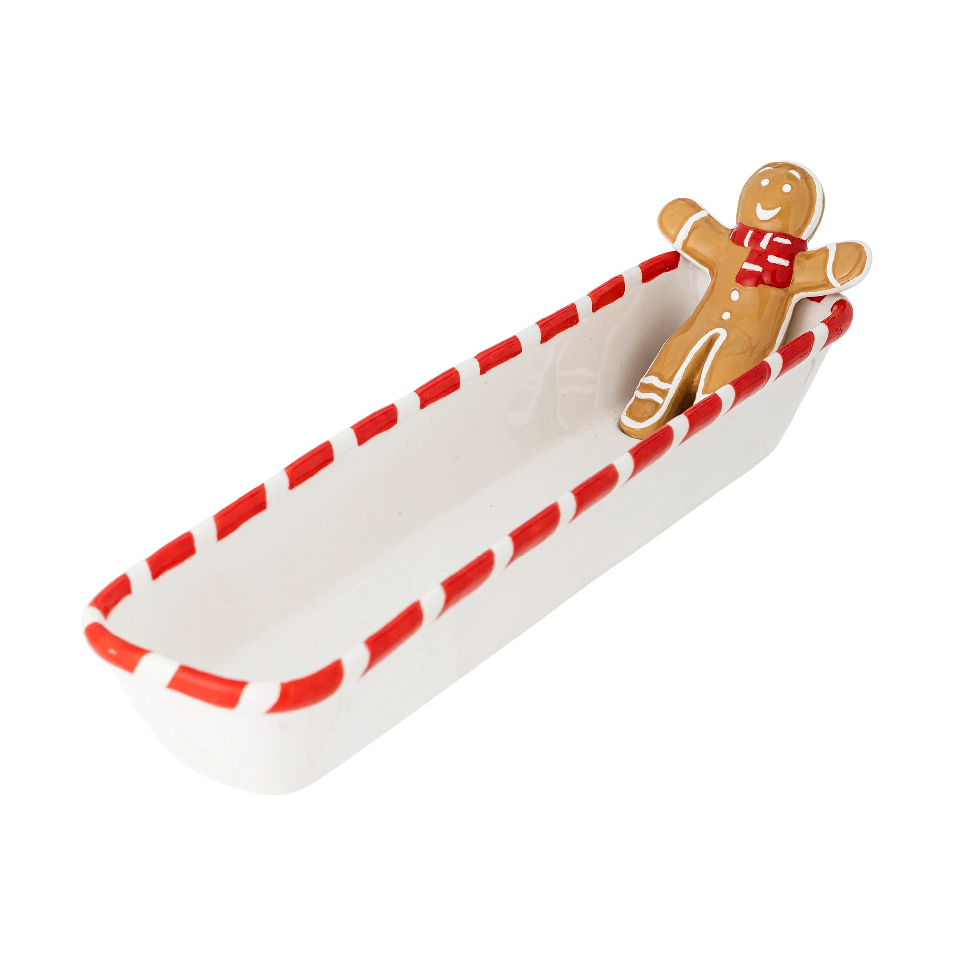 Cuenco Ginnie 36,5x12,5 cm, Blanco-marrón Bloomingville