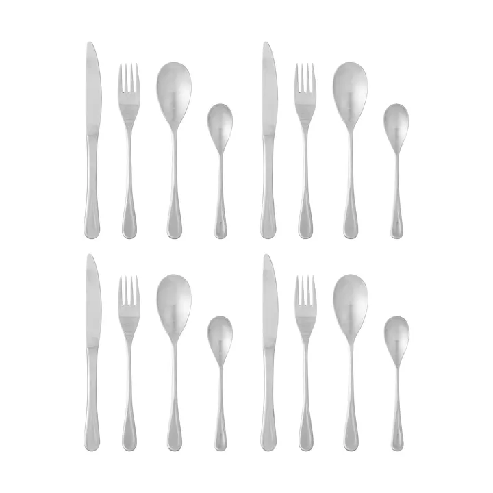 Elvera cubertería - Acero inoxidable, 16 piezas - Bloomingville