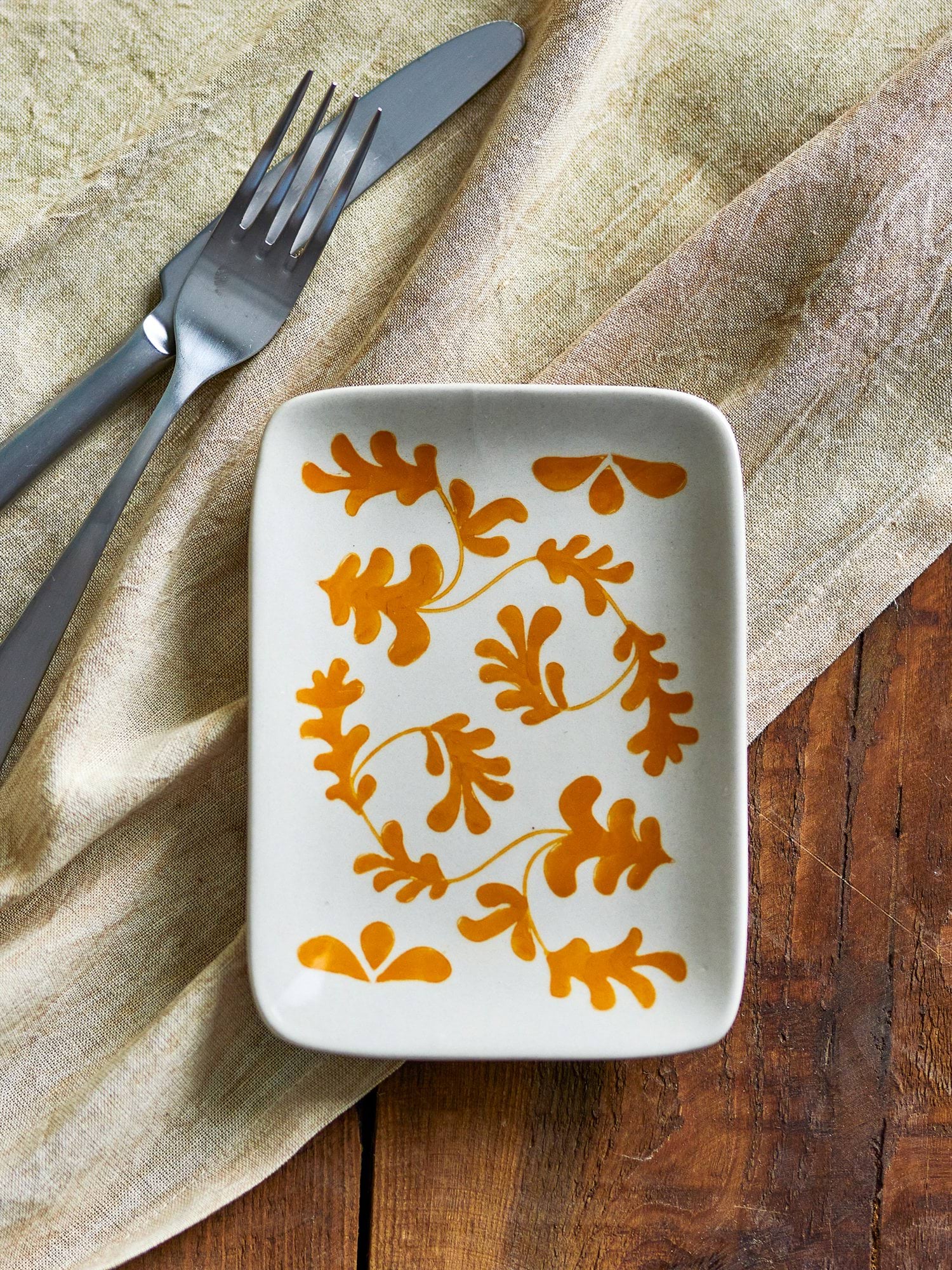 Fauni plato de postre, Amarillo, 15x11,5 cm Bloomingville
