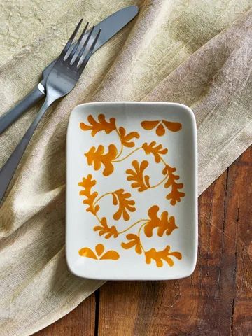 Fauni plato de postre - Amarillo, 15x11,5 cm - Bloomingville