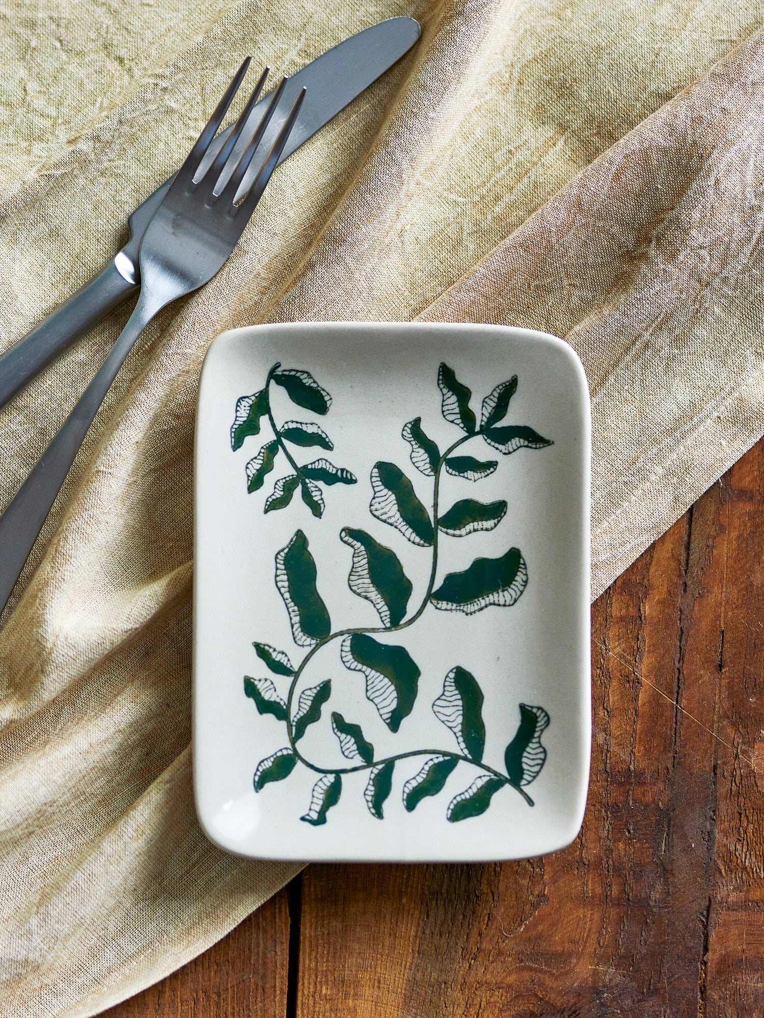 Fauni plato de postre, Verde, 15x11,5 cm Bloomingville