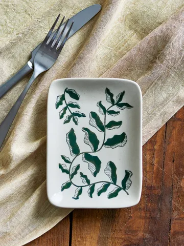 Fauni plato de postre - Verde, 15x11,5 cm - Bloomingville