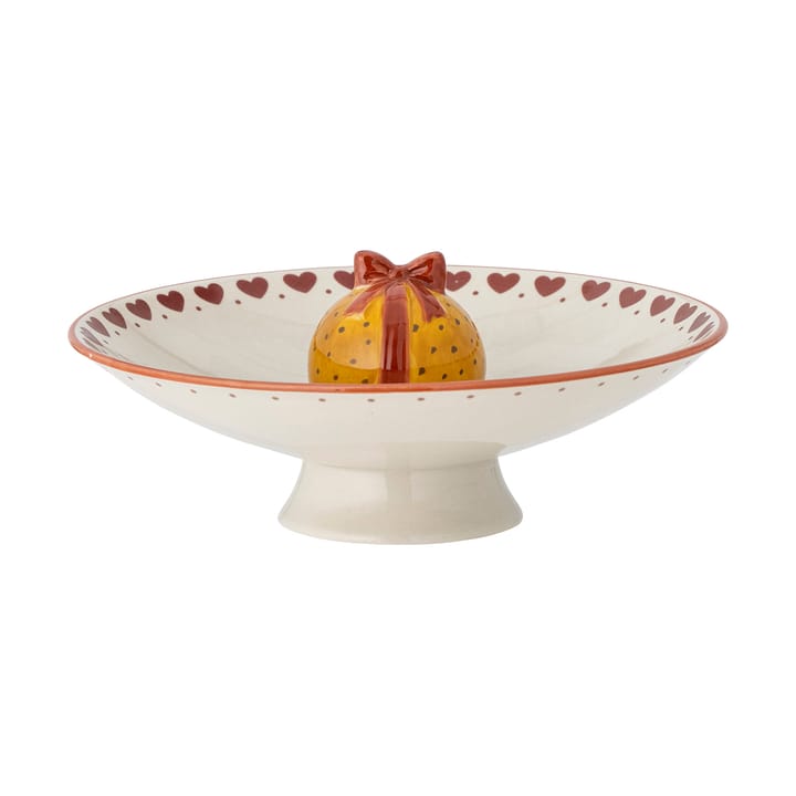 Fuente con pie Jolly Ø24 cm - Blanco-rojo - Bloomingville