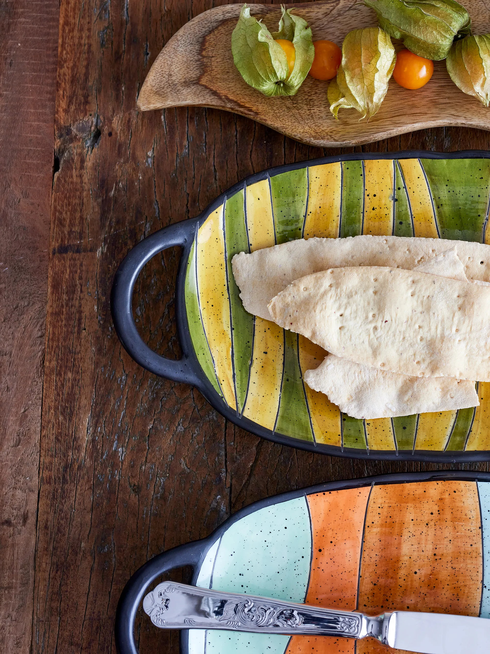 Fuente de servir con asas Lilie 15x32,5 cm, verde Bloomingville