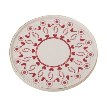 Fuente para tartas Jolly gres Ø26 cm - Blanco-rojo - Bloomingville