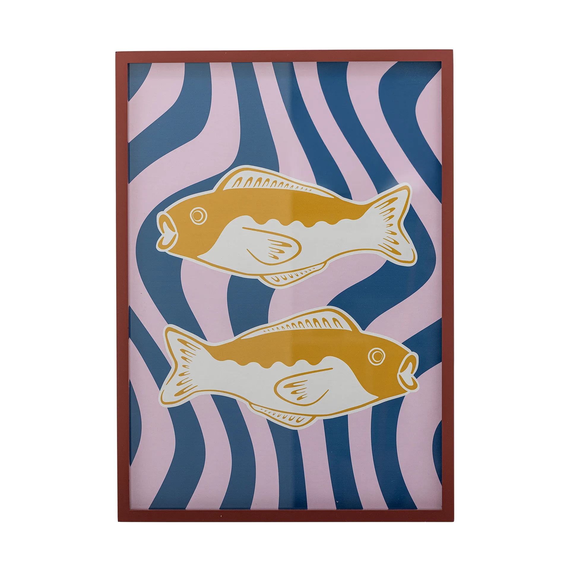 Ilustración Remy con marco 50x70 cm, Rosa Bloomingville