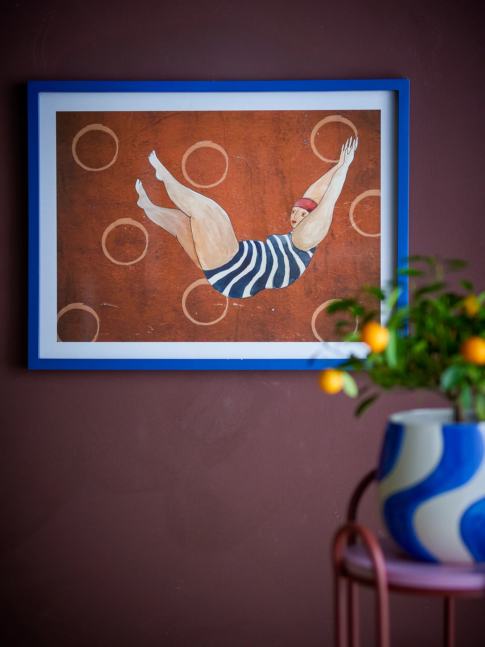 Ilustración Svela con marco 52x47 cm, Marrón Bloomingville