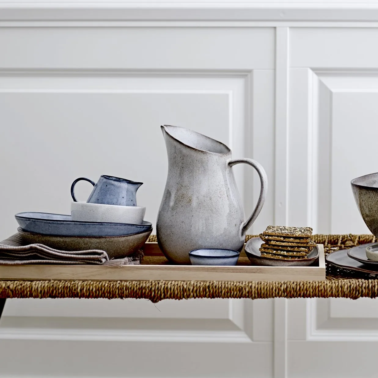 Jarra de leche Sandrine, azul Bloomingville