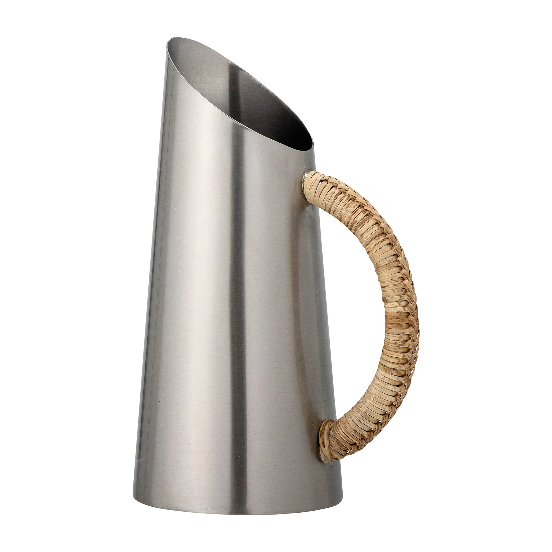 Jarra Juanita 28 cm, acero inoxidable-ratán Bloomingville
