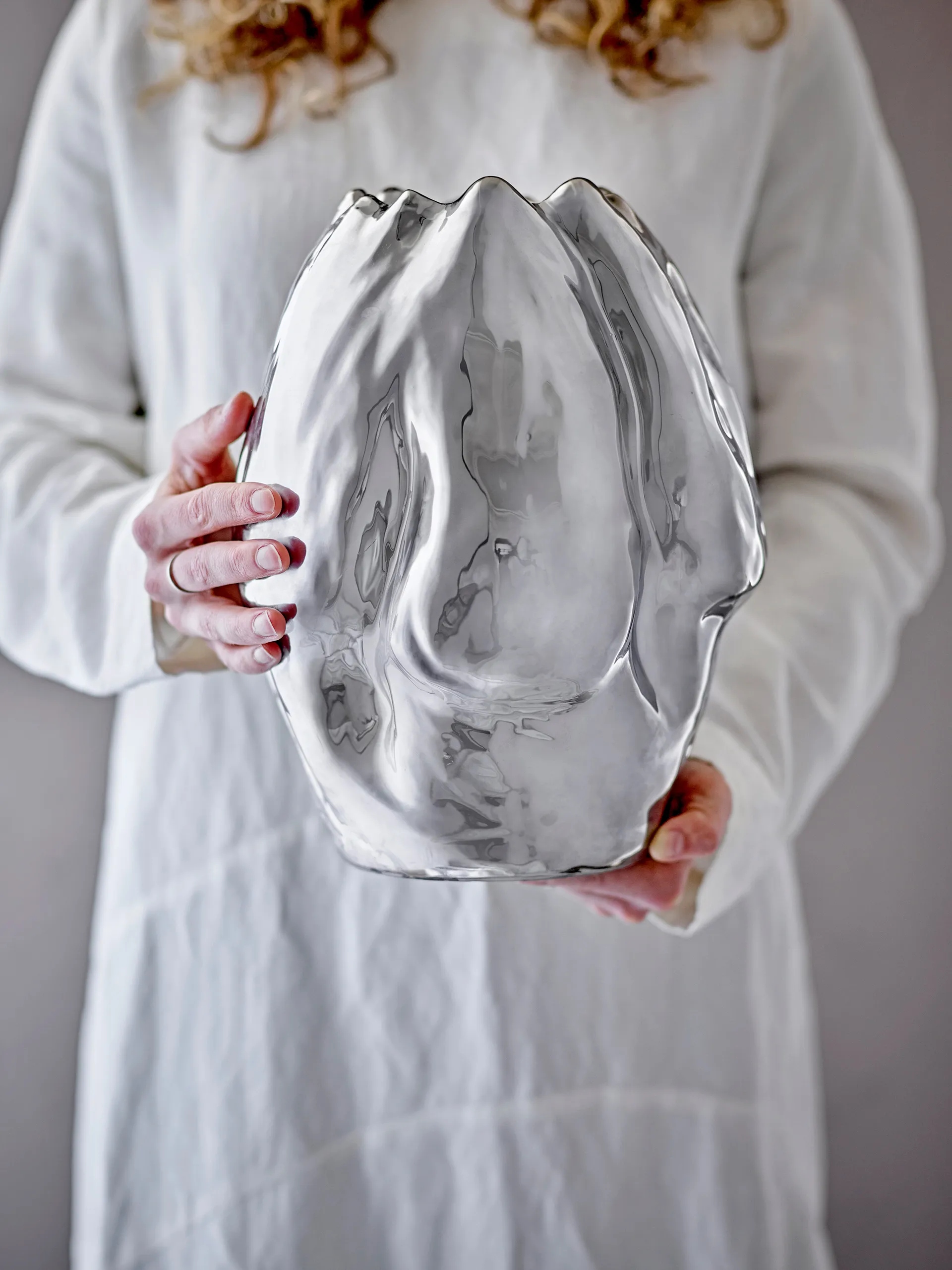 Jarrón Bobby 23,5x29 cm, Plata Bloomingville